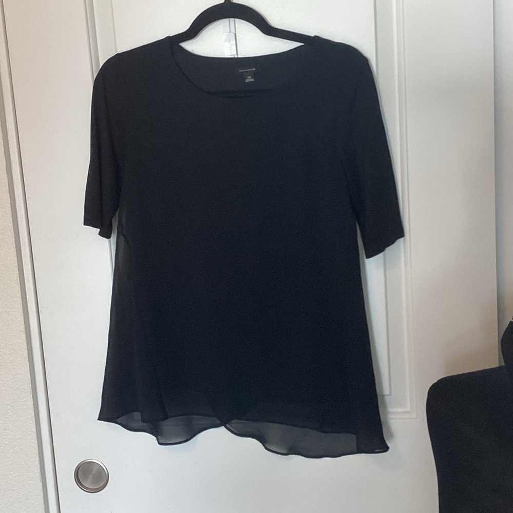 Ann Taylor Elegant Black Short Sleeve Top XS